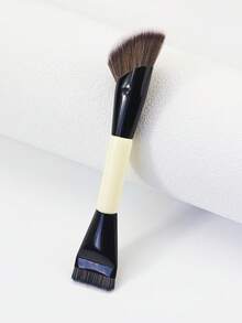 1 Set Professional Dual-Ended Face Makeup Brushes, Including Powder Brush And Blush Brush, Soft Bristles, Portable, Ideal For Travel Makeup - White - View 5