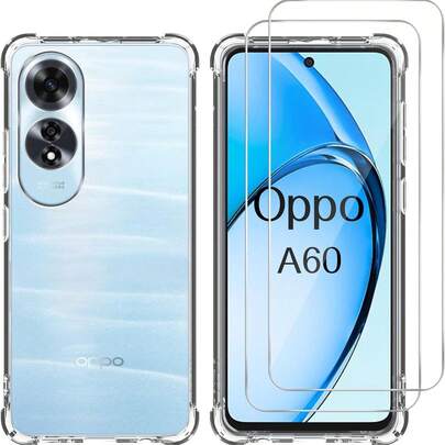 1+2 Set: 1pc Transparent Shock-Proof Phone Case + 2pcs Tempered Glass Screen Protector, Compatible With OPPO Transparent Phone Case. Also Suitable For OPPO Phone Tempered Glass Screen Protector, Phone Case, Screen Protector, Phone Cover, Transparent Phone Case, Minimalist Phone Case, Solid Color Phone Case And Transparent TPU Phone Case. Essential For Screen Protection, Suitable For Daily Protection, Office, Home Phone Screen Protector, Waterproof, Anti-Fall, Anti-Scratch.