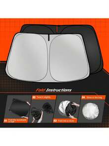 1 件可折叠汽车挡风玻璃遮阳板，防紫外线，遮挡阳光，隔热