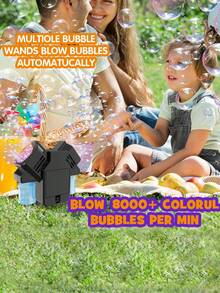 Kids Automatic Bubble Machine Toy With 2 Heads, One-Button Operation, Party Favor, Bubble Blower (Bubble Solution Not Included)