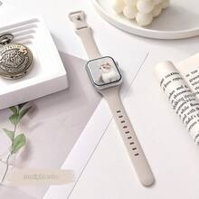 纤细腰身蝴蝶扣硅胶表带，兼容 Apple，适合手表运动臂带 38 毫米 40 毫米 41 毫米 42 毫米 44 毫米 45 毫米 49 毫米 46 毫米，适合手表 Uhr Serie11 10 9 Ultra 8 7 6 5 4 3 2 1 SE 女士硅胶臂带