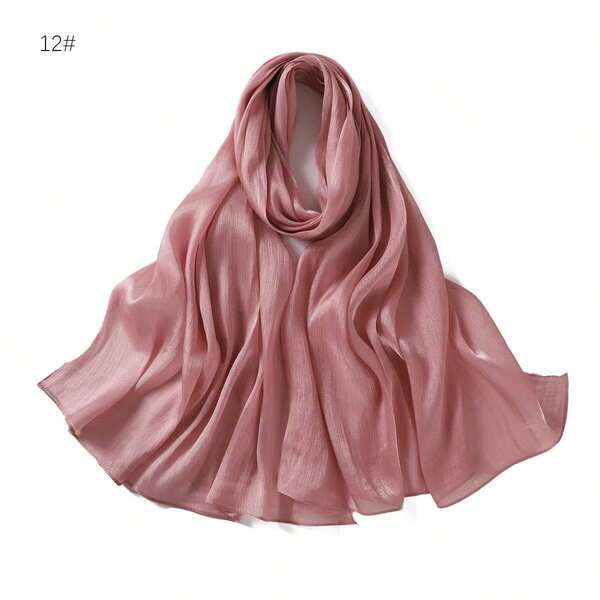 1 Stück eleganter einfarbiger Polyester-Schal, geeignet für alle Jahreszeiten