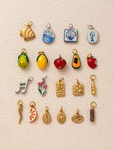 1pc Colorful Lemon, Apple, Orange, Papaya, Pear, Marigold, Soda Bottle, Fish & Amulet Pendant, Suitable For Making DIY Necklaces, Bracelets, Earrings, Bag Chains, Keychains, Etc. Stainless Steel Material, 18K Gold Plated, Decorative Beads & Accessories, Women Jewelry Findings, DIY Supplies, Keychain Parts, Stainless Steel Components, Stainless Steel Pendant - Multicolor - View 6