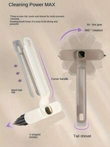 Spazzola per pulizia bagno e cucina 3 in 1, rotazione a 360°, per pulire le scanalature - Spazzola con setole rigide, adatta per pareti e pavimenti