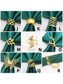 1 قطعة/6 قطع/12 قطعة من حلقات المناديل الإبداعية، حاملات المناديل الزخرفية لعيد الميلاد، الحياة الريفية، الزفاف، المطعم، الفندق، عيد الحب، الولائم، طاولات البوفيه، مستلزمات الحفلات، ديكور طاولة المطبخ المنزلي