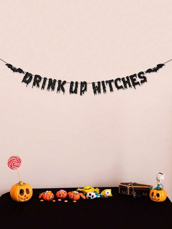 1 peça de decoração de banner para festa DRINK UP WITCHES para decoração de festa de verão/festa de Halloween