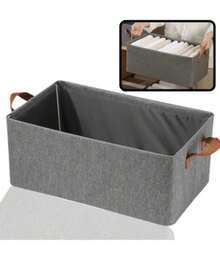 Caixa Organizadora Cesto Grande Dobrável Alça Roupa Brinquedos  Multiuso Para Gavetas e Armários