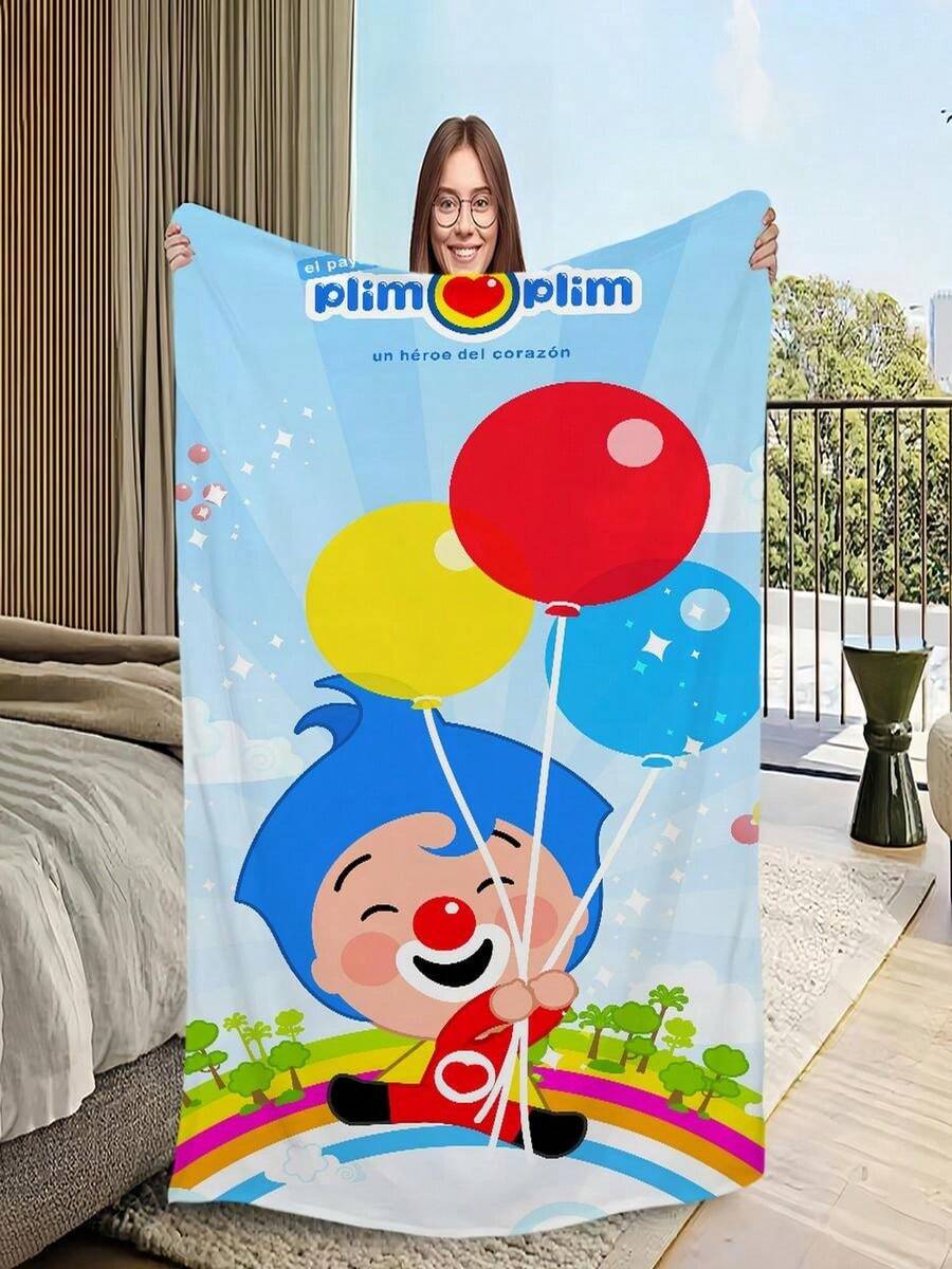 Warm Cartoon Soft Plush Cute Blanket Suitable For Sofa Living P-Plim Room Office  Bedroom Travel Plim Gift Flannel (3) - 白色 - 查看 1