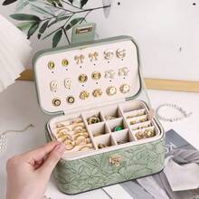 1pc Vintage-Style Jewelry Organizer Box With Lockable Drawers & Velvet-Lined Compartments - Large Faux Leather Rectangular Tabletop Storage For Earrings, Rings, Necklaces - Unique Gift For Women, Mom, Jewelry Box, Jewelry Boxes