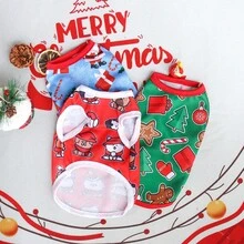 Pet Christmas Style Vest, Sleeveless Celebration Vest For Small Dogs And Cats, Spring/Summer