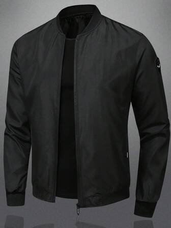 Chaqueta de béisbol con cuello alto y cremallera para hombres