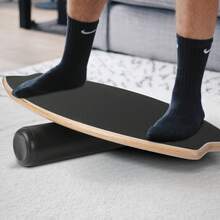Tabla de equilibrio de madera para interiores, patineta, tabla de surf para interiores, tabla de equilibrio, tabla de equilibrio, entrenamiento de equilibrio - Negro - Ver 10