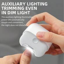 Portable Electric Nail Clippers Mini Nail Trimmer, Automatic With LED Light, USB Rechargeable 2 Speeds, Back Storage, 2 Colors Options, Automatic Nail Clippers For All Ages,Adults, Seniors, Perfect Gift For Women And Men Fingernail Cutter Father's Day Gift For Him, Dad Gifts 2025, Best Men's Fingernail Care Device