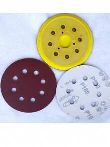10pcs/30pcs 5-Inch Sanding Discs, Hook And Loop Sanding Pads, Sanding Discs, 8-Hole Red Sandpaper, Medium-Low Grit Assortment, Suitable For 40/80/100/120/150/180/240/320/400/600 Grit Sanders, 5-Inch, 8-Hole Round Sanding Discs - Red - View 8