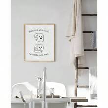 Funny Bathroom Decor Toilet Art Signs - 12x16 Unframed Wall Art, Funny Rules Humorous Bathroom Signs, White Black Design, Easy To Hang - 鬍鬚/鯔魚髮型 + 51長 x 41寬 厘米 - 查看 6
