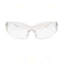 1-Piece Large-Frame Women's Multi-Color Y2K Fashion Sunglasses, Sporty Sunglasses, Fashion Sunglasses With Bohemian Style, Suitable For Parties And Summer Travel, Beach Accessories, Christmas Gifts. - Xám - Xem 2