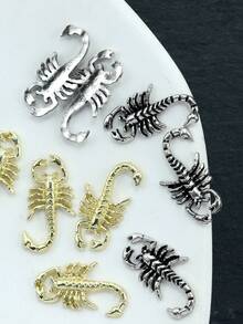 10 Pieces Of Nail Art Nail Accessories, Three-Dimensional Retro Light Luxury Style, Scorpion Nail Charm, DIY Nail Supplies