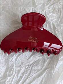 1 pezzo Fermaglio per capelli di colore tinta unita, fermaglio per capelli alla moda, fermaglio per capelli elegante da donna, fermaglio a pinza con etichetta dorata, accessorio per capelli a chignon, accessorio per capelli autunno inverno, accessorio per capelli da donna, adatto per look da vacanza, elegante fermaglio per capelli da donna