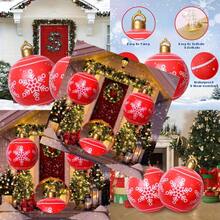 2pcs Giant Inflatable Outdoor Decoration PVC Inflatable Christmas Balls Large Christmas Ornaments Blow Up Yard Lawn Porch Decor 19.6inch