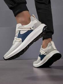 男士百搭轻便休闲舒适简约撞色户外运动鞋跑步鞋 - 米色 - 查看 4