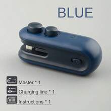 1个食品包装袋封口机，内置磁吸式USB充电电池，便携式迷你热封机，适合野餐和旅行，手动按压式塑料袋封口机，神奇的封口工具，适用于薯片袋、饼干袋、零食袋等，可重复密封，配有充电线，16W功率，非常适合家庭和旅行使用。 - 彩色 - 查看 11