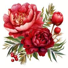 1/2/3张红牡丹花热转印贴纸，适合DIY，耐用塑料混色，可用于制作T恤和抱枕装饰。多色、可水洗、耐用塑料DIY贴纸，适用于连帽衫、靠垫、裤子、沙发套和帆布包，可水洗且不褪色 - 彩色 - 查看 1