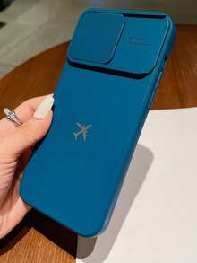 Fashionable New Metal Airplane Logo Anti-Drop Phone Case Protective Cover Compatible With Iphone 11/12/13/14/15/16 Pro Max Waterproof Shockproof Scratch Resistant - Blue - View 2