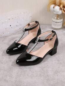 2026 New Fashionable High Heel Shoes For Teenage Girls, Casual Princess Style Student Performance Heels - Black - View 7