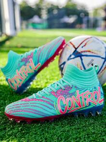 1 Pair Recommended Football/Soccer Shoes For Men, Women, Youth, With Long Studs For AG, Short Studs For TF, Anti-Slip, High-Top, Durable, Suitable For Daily Training, Grass Field, Sports Matches, All Seasons