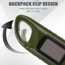 1 st LED-ficklampa handvevladdning soldriven uppladdningsbar överlevnadsutrustning självdriven laddningsbar vandringsficklampa dynamo - Multifärgad - Visa 4