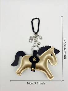 1 件全新皮革马吊坠装饰优雅可爱的马装饰女士手提包单肩包背包寓意“财富来得快”多色可选适合所有季节的贴心礼物 Y2K