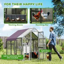 PawHut Large Walk In Chicken Run For 6-8 Poultries, 1.7 X 1.8 X 1.8 M - Grey - View 8