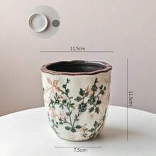 Ceramiczna doniczka z efektem spękania w stylu vintage – rustykalna doniczka w stylu wiejskim, idealna na sukulenty, wężownice, do ogrodu domowego i na balkon