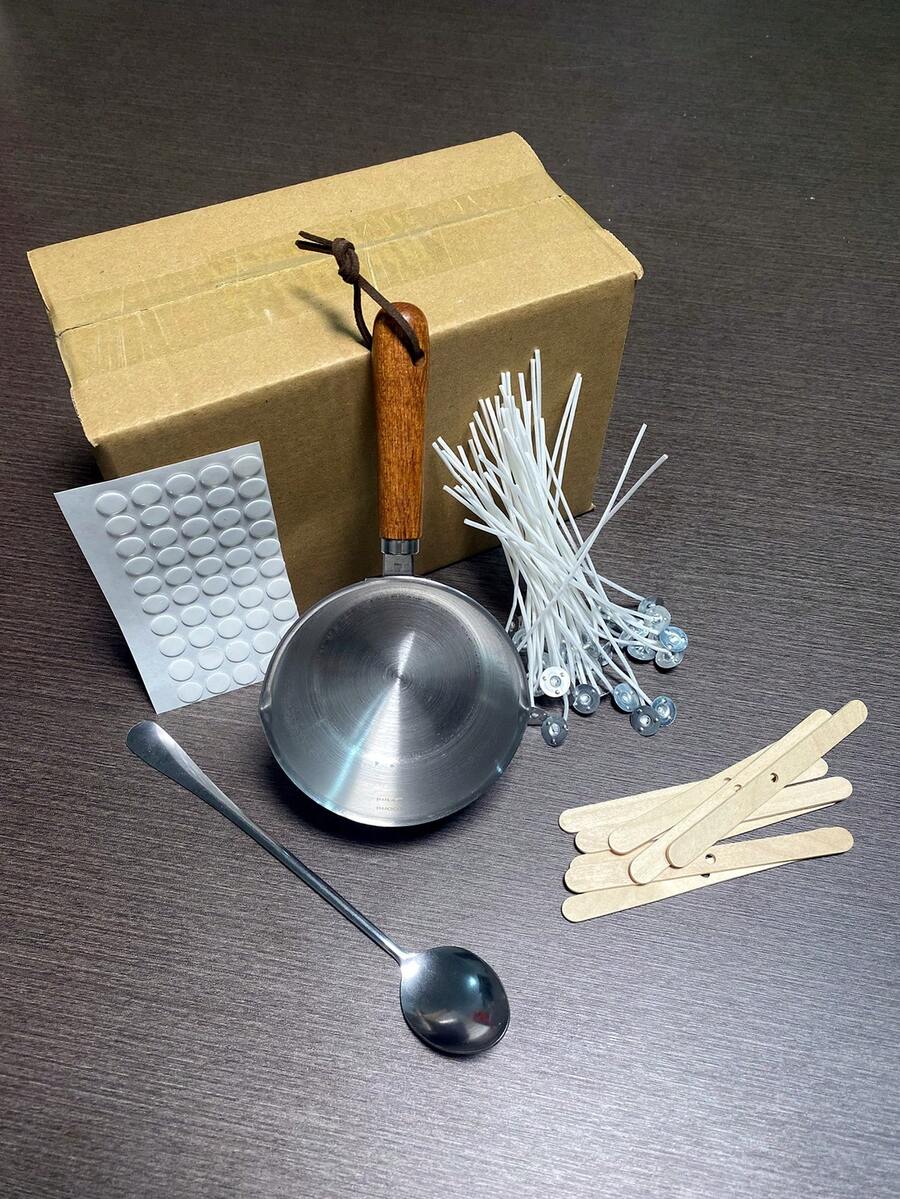 Nồi gỗ cán dài 10,14 oz, thích hợp làm nguyên liệu nến, đồ dùng gia đình và khuôn sáp đúc trang sức (không bao gồm thìa). - sự kết hợp - Xem 1