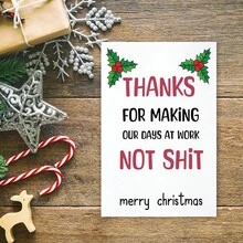 1 件。感谢您让我们的工作日不那么忙碌 - 圣诞快乐 - 有趣可爱的圣诞贺卡 - 送给朋友、家人或同事的节日礼物 - 均碼 - 查看 5