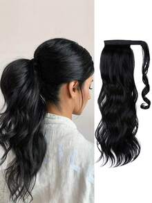 Ponytail Extension Dirty Blonde Pony Tail Curly Wavy Wrap Around Clip In Hair Extensions Synthetic High Resistant Fiber Fake Hairpiece For White Women - Multicolor - View 13