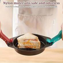 2 piezas de pinzas multiusos de cocina, soportes para ollas resistentes al calor y antideslizantes aptos para Instant Pot, microondas, freidora de aire - Herramientas de cocina esenciales en rojo y verde