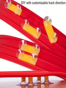 儿童360度旋转蓝红赛道，配备15英尺入口和灵活的赛车坡道，培养智慧和动手能力，丰富想象力，适合3岁以上儿童。包含吸盘式赛道和合金赛车，兼容1/64比例模型车，是男孩女孩的生日礼物和万圣节礼物之选。无需电池，可重复使用，亲子互动益智手工游戏套装。 - 彩色 - 查看 7