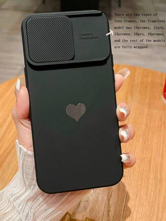 情人节时尚新款出口金属心形防摔手机壳保护套适用于iPhone11/12/13/14/15/16PROAMX防水防震防刮