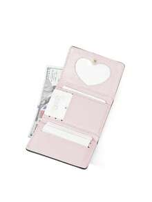 Korean Bow Ins Student Wallet, Short Women's Wallet, High-End Three Fold Change Card Wallet Clip Wallet,Multi-Functional Wallet Women Short Wallet Coin Purse Flap Card Case Envelope Bag For Women Wallet - Pink - View 6