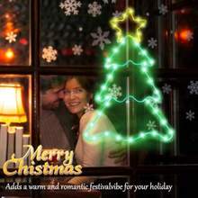 VCUTEKA Christmas Window Silhouette Lights Decoration Lighted Xmas Trees Christmas Window Light Decor For Holiday Indoor Outdoor Wall Door Glass Home Decor Party Supplies