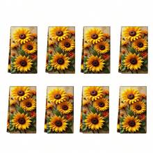 2/4pcs Sunflower Pattern Kitchen Towels, Highly Absorbent And Decorative Dish Cloths, Rags, Napkins, Suitable For Holiday Decor, Cooking, Baking, Housewarming Gifts, And Cleaning, Fit For Kitchen, Bathroom, Toilet