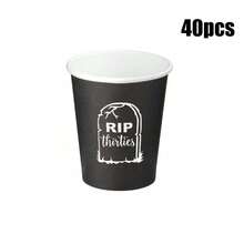 10/20/40 piezas Vasos de 9oz para fiesta de 40 cumpleaños - Muerte a mis 30s Decoraciones de fiesta de 40 cumpleaños - Descansa en paz a mis treinta Vasos de fiesta de 40 cumpleaños Suministros desechables de mesa - Recuerdos de fiesta de 40 cumpleaños para mujeres y hombres Decoraciones de 40 cumpleaños - 30 - Ver 6