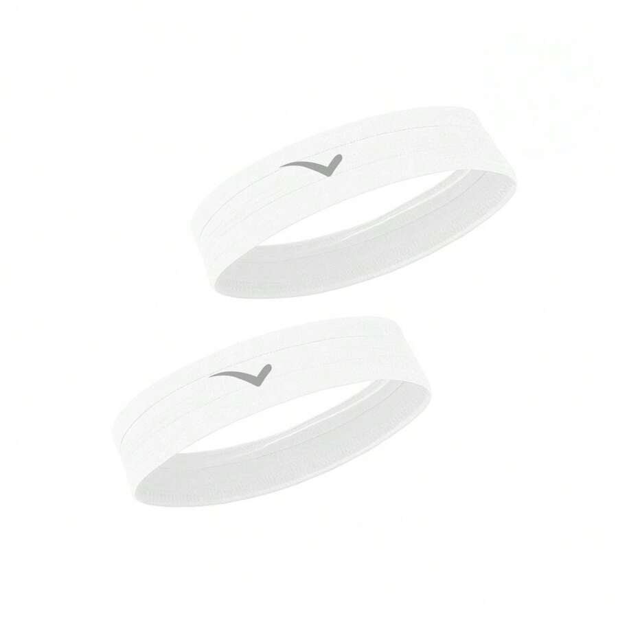 Kit com 2 testeiras anti suor faixa para cabelo envio em 24h esportes fênix - Branco & Branco - Visão 1