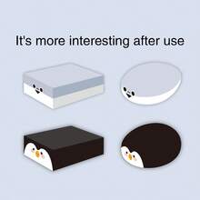 动物系列纸包橡皮擦，可剪成带有填充图案的横截面，漂亮的学校用品办公用品铅笔盒，自动铅笔，涂鸦绘画考试橡皮擦，印章，企鹅，小狗图案可爱橡皮擦，派对礼物生日礼物，学校用品，返校