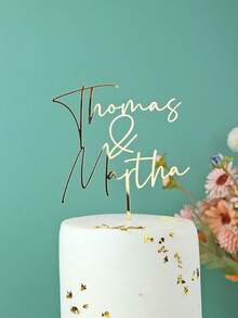 个性化婚礼蛋糕装饰摆件，定制乡村风新郎新娘名字蛋糕装饰摆件，防水，精致美观，时尚复古，适用于茶室、家居、花园、办公室，周年纪念日、情人节、母亲节、生日、父亲节、毕业典礼、婚礼、乔迁之喜等场合，营造温馨氛围，秋季装饰，永恒的爱 - 彩色 - 查看 6