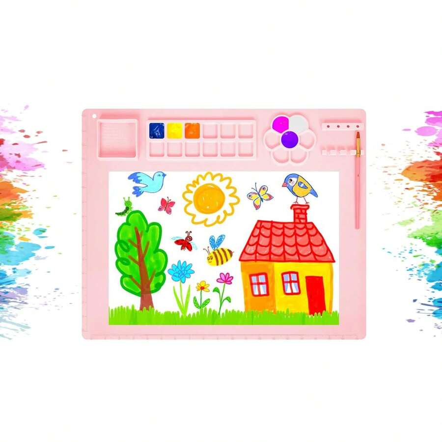 1pc Large 50 X 40cm Silicone Art Mat, Silicone Drawing Pad Suitable For Children And Adults DIY, Suitable For Painting, Desk, Resin And Play