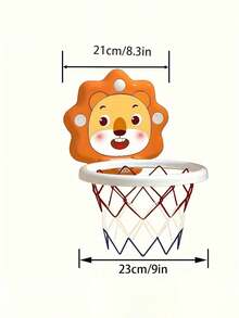 1套儿童卡通动物篮球套装，运动篮球玩具，包含迷你篮球和壁挂式气泵。这是一款室内外运动玩具，适合3岁以上男孩和女孩的互动球类玩具，可折叠篮球架，适合室内外运动投篮。