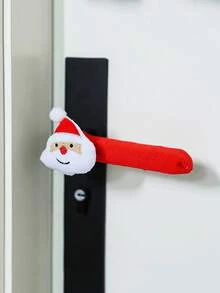 1 pieza Decoraciones para manijas de puertas navideñas, Papá Noel, Calcetines navideños, Alce, Cubiertas para manijas de puertas con diseño de árbol de Navidad, Protectores de habitación, Decoraciones de árbol de Navidad, Cubiertas de habitación, Adecuado para puertas de dormitorio, Puertas, Decoraciones de fiesta, Decoraciones navideñas para el hogar