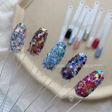 1/50pcs Removable Nail Polish Color Mixing Palette & Display Stand, Transparent Nail Art Sample Sticks With Metal Rings, Wrought Iron Metal Display Rack, Acrylic Practice Nail Polish Color Chart, Suitable For Nail Salons And Home Use - Multicolor - View 8